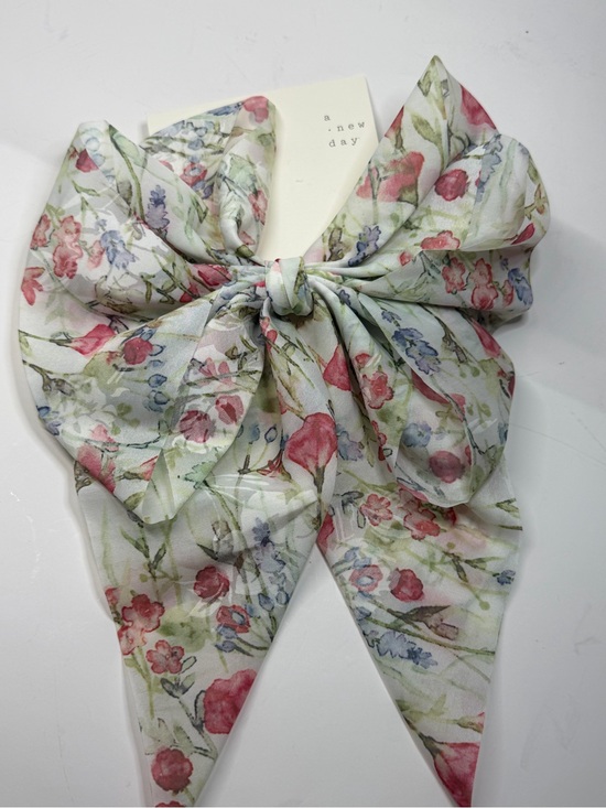 a new day Accessories - a new day Floral Bow Hair Scarf in Pink, Green & Blue